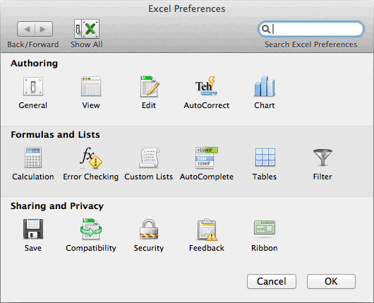 microsoft excel for mac 2011 add items to status bar